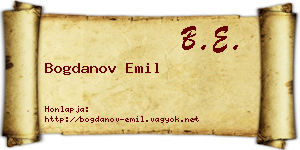 Bogdanov Emil névjegykártya
