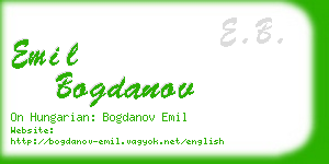 emil bogdanov business card